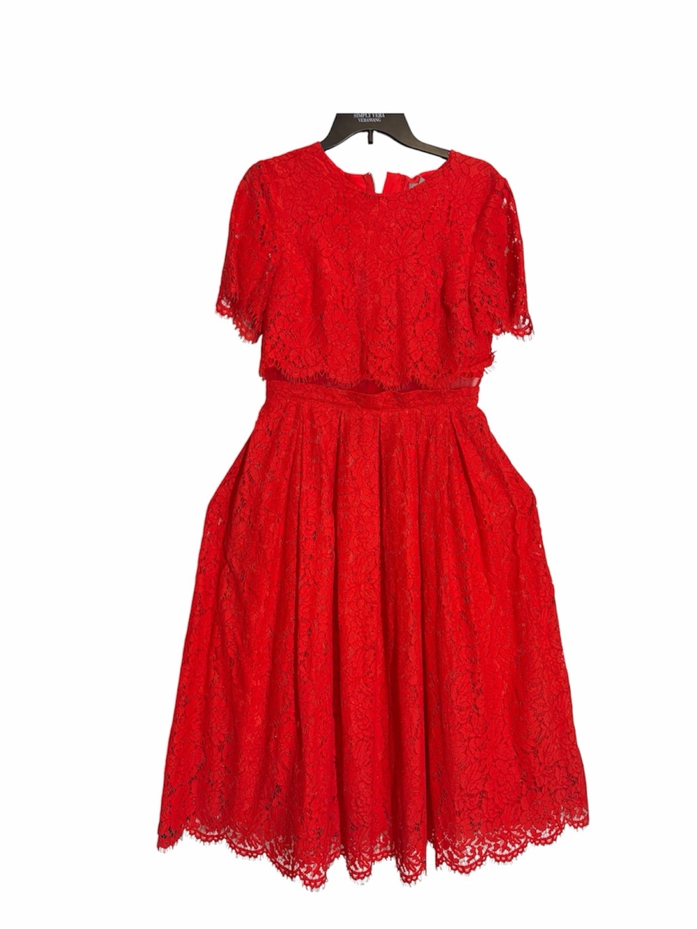 ASOS Red Lace Fit-and-Flare Dress